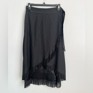 NWT! Marie Oliver Size S • Black Issa Wrap Midi Skirt.
